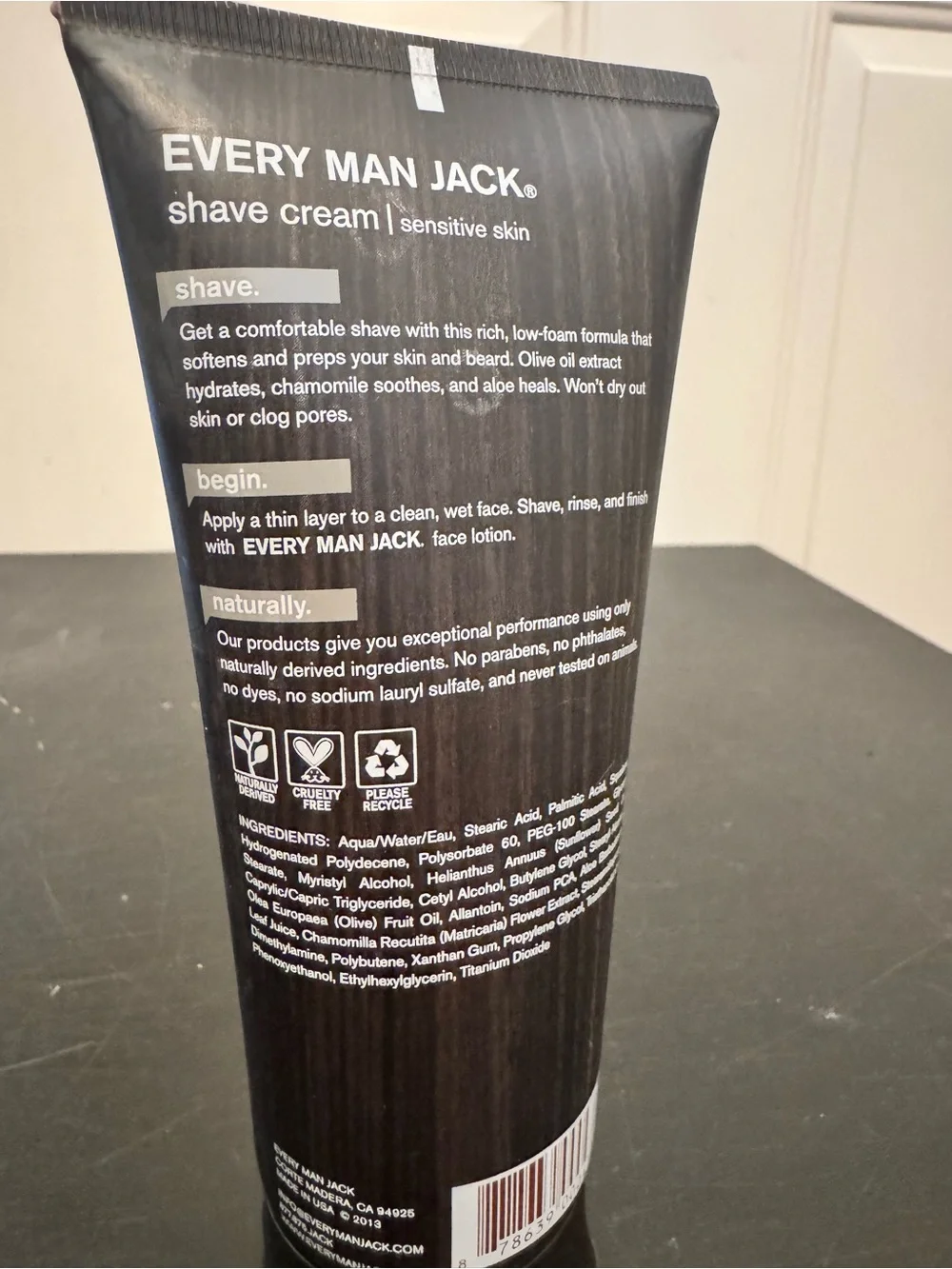 Every Man Jack Shave Cream Sensitive Skin Fragrance Free 6.7oz 200mL